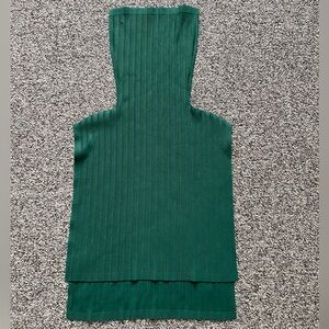 Pleats Please Issey Miyake Japan Hunter Green Turtleneck Neck Warmer